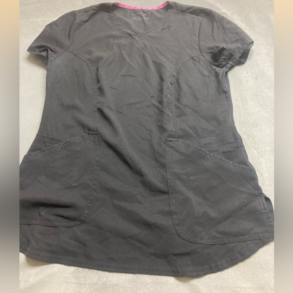 HeartSoul Black Scrub Top Medium